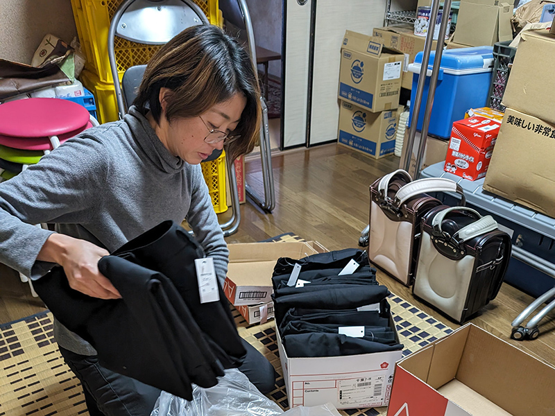 WCちば　ふなばし制服バンク　石川へ支援　避難先から通学の子どもたちのため